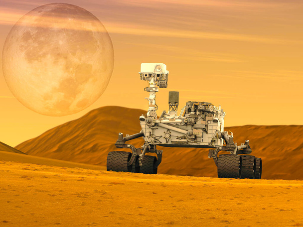 Mars Rovers Přistáli ilustrace.Prvky tohoto snímku poskytla NASA - Fotografie, Obrázek