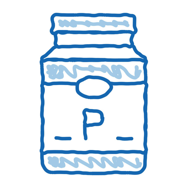 botella de proteína de soja garabato icono dibujado a mano ilustración - Vector, Imagen
