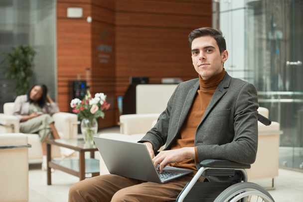 Disabled man working online - Photo, Image