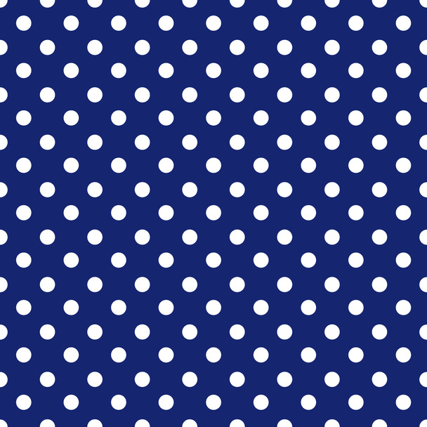 blue background polka fabric with white dots seamless pattern - Vector, Image