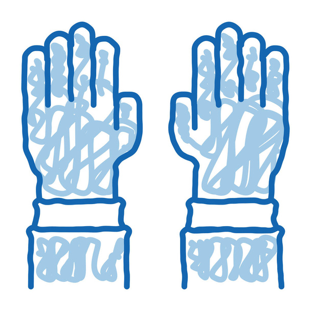 luvas de cirurgião doodle ícone mão desenhada ilustração - Vetor, Imagem