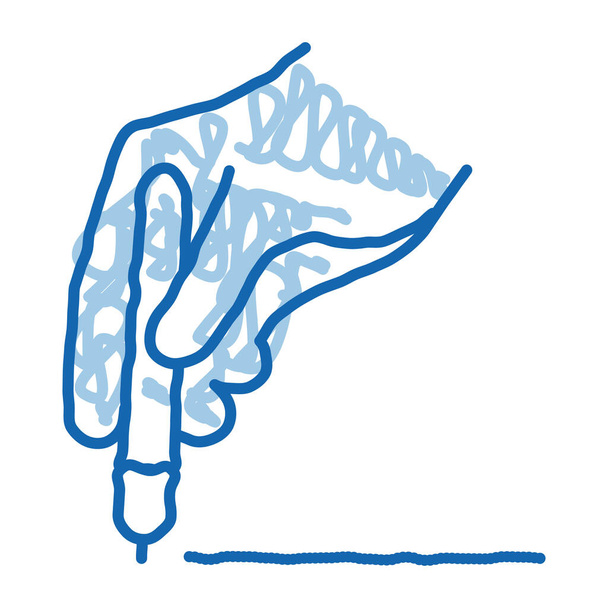 chirurg merken plaats van incisie doodle pictogram hand getekend illustratie - Vector, afbeelding
