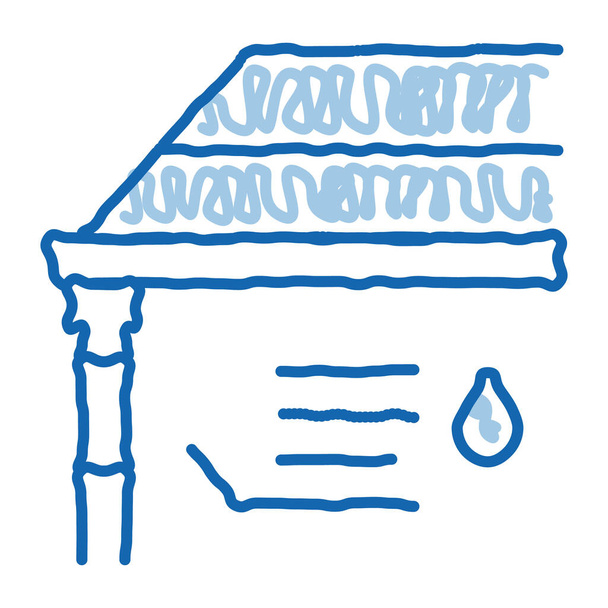 sistema de calha do telhado doodle ícone mão desenhada ilustração - Vetor, Imagem