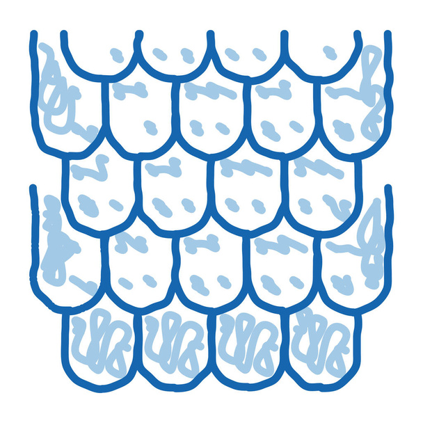 bardeaux toit doodle icône illustration dessinée à la main - Vecteur, image