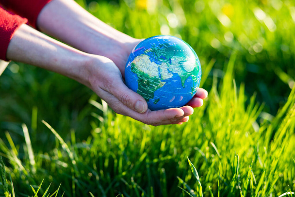 hand holding globe Earth day - Photo, Image