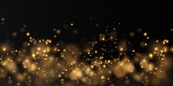 Glittering particles of fairy dust. Magic concept. Abstract festive background. Christmas background. Space background. - Vector, Image