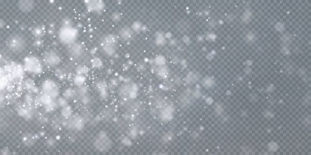 Bokeh luces efecto fondo. Fondo de Navidad de polvo brillante Navidad brillante confeti bokeh dorado y textura de superposición de chispa para su diseño. - Vector, imagen