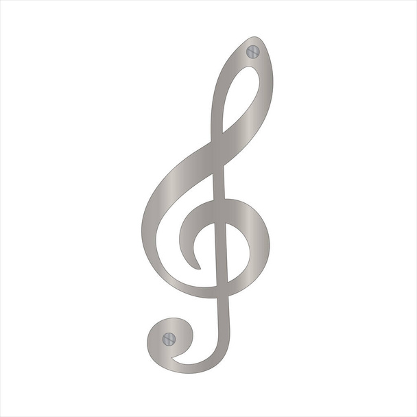 Metal plate G-Clef icon. Vector Illustration on white background - Vector, Image