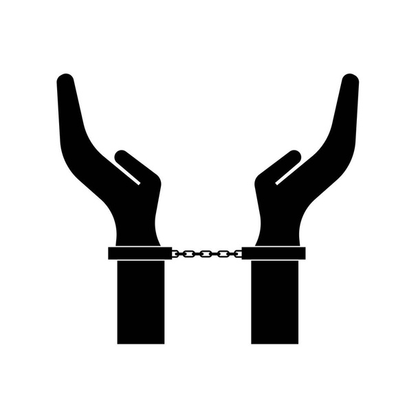 cropped illustration of a pair of hands in handcuffs - Fotoğraf, Görsel