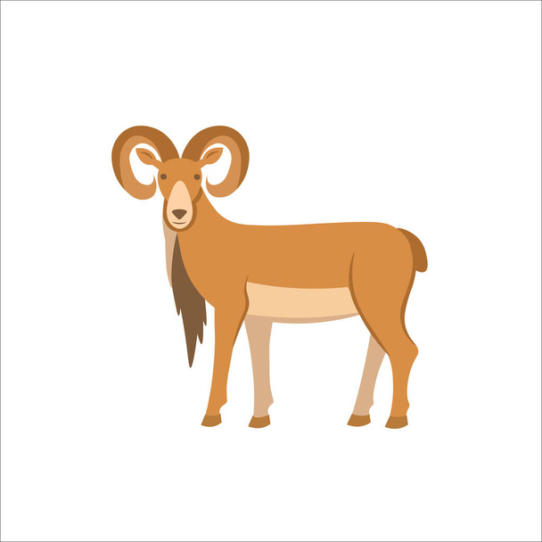 Cartoon urial on a white background.Flat cartoon illustration for kids. - Vector, Image
