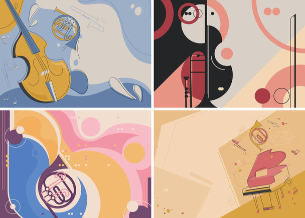 Collection of classical music banners. - Vector, Image