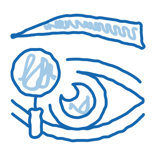 göz kapağı araştırma karalama simgesi elle çizilmiş illüstrasyon - Vektör, Görsel