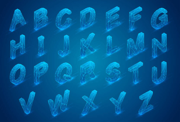vector set of letters, ready alphabet. 3d style - Vektor, Bild