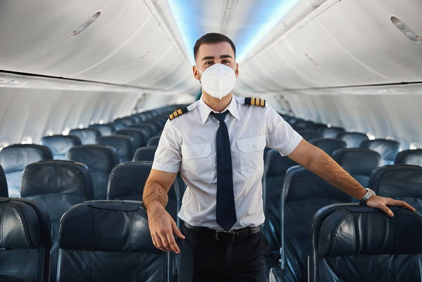 Airlines working with sanitary rules for the crew members - Fotoğraf, Görsel