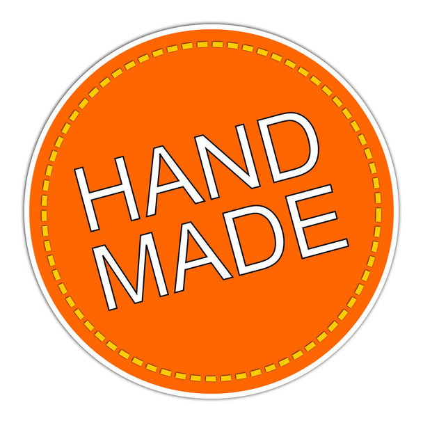 Handgemaakte sticker oranje illustratie - Foto, afbeelding