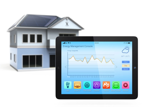 Tablet pc met huisautomatisering app - Foto, afbeelding