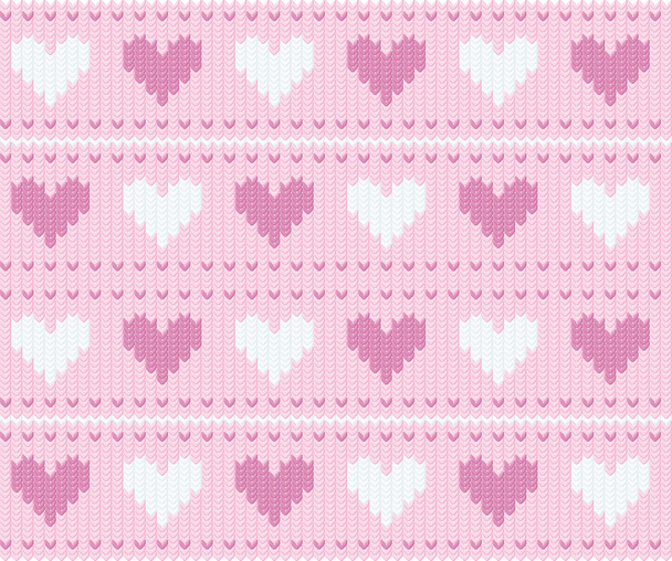 Stocking background with hearts - Vector, Imagen