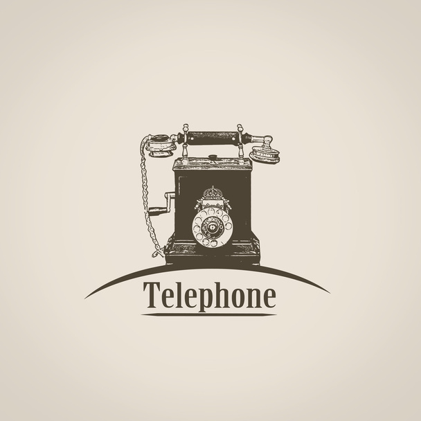 vintage tarzı poster telefon - Vektör, Görsel