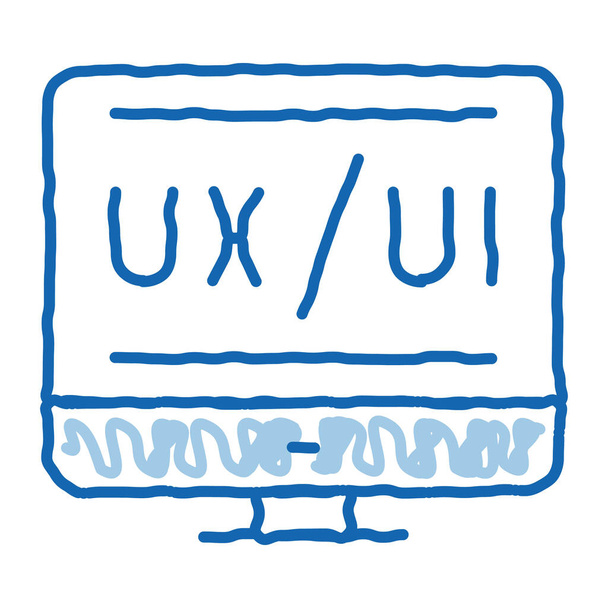 ux ui σχέδιο doodle εικονίδιο ζωγραφισμένα στο χέρι εικόνα - Διάνυσμα, εικόνα