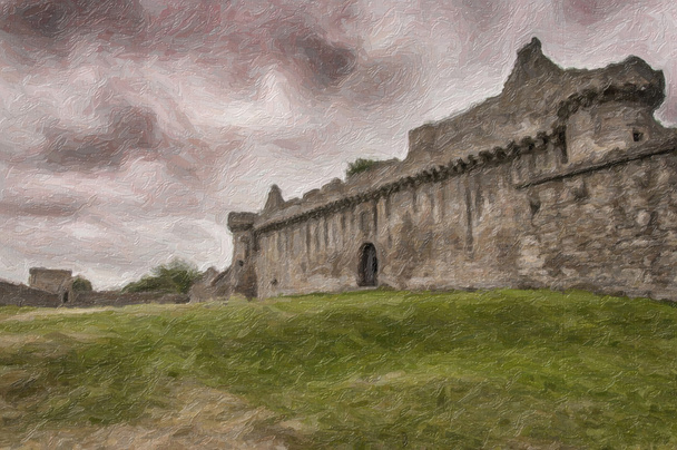 Craigmillar castle impaso malarstwo - Zdjęcie, obraz