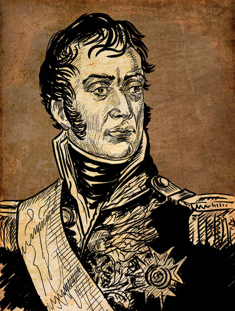 Auguste Frdric Louis Viesse de Marmontin kenraali ja aatelinen, joka nousi keisarikunnan marsalkaksi ja sai tittelin Ragusan herttua - Valokuva, kuva