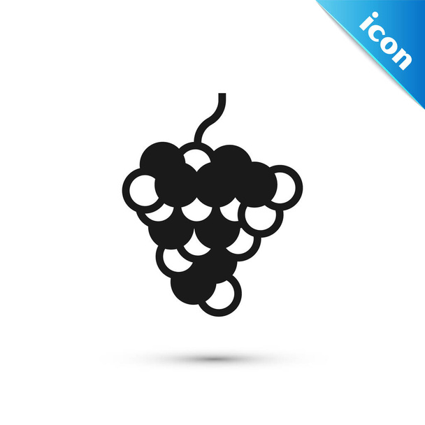 Szürke szőlő gyümölcs ikon elszigetelt fehér alapon. Vektor - Vektor, kép