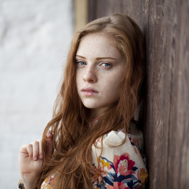 Beautiful young red hair woman  - 写真・画像