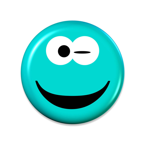 Emoticon in een goed humeur, 3de - illustratie - Foto, afbeelding