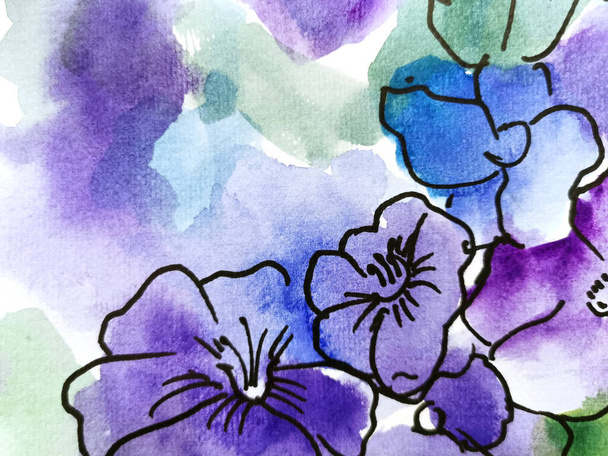 Květinové pozadí. Květinová kytice akvarelu. Květinová dekorace - Fotografie, Obrázek
