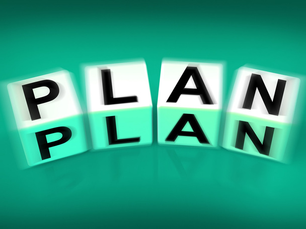 Bloques de Plan Muestra Objetivos Estrategias y Planes
 - Foto, imagen