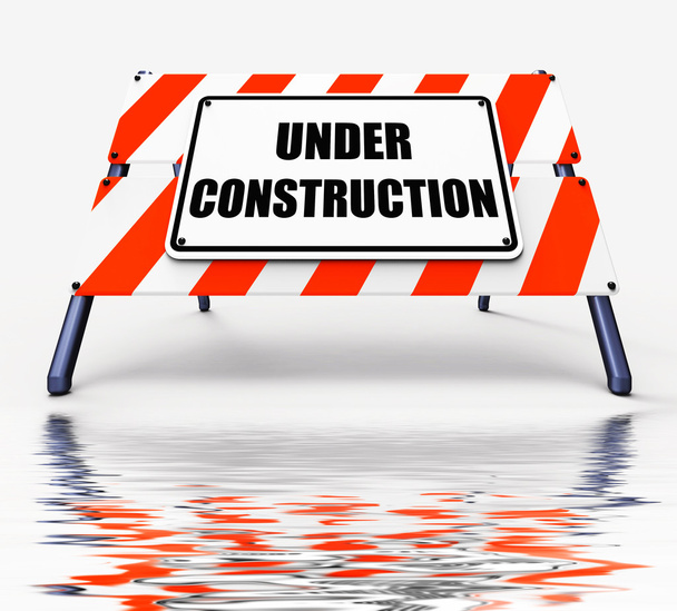 Under Construction Sign Displays Partially Insufficient Construc - Photo, Image