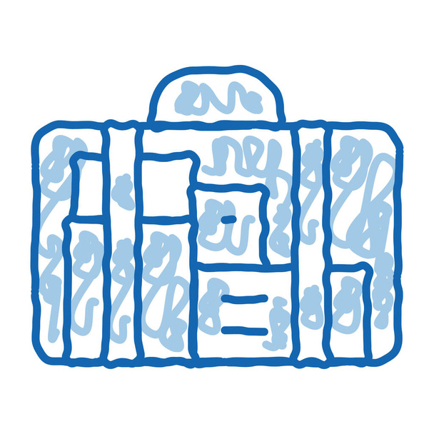 sacchetto per maternità ospedale doodle icona disegnato a mano illustrazione - Vettoriali, immagini
