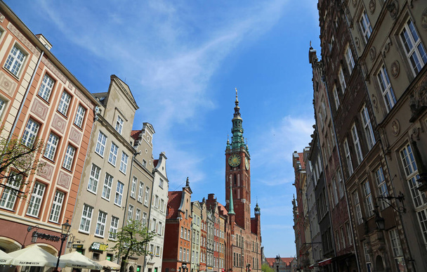 Long Street 'ten Belediye Kulesi - 15. yüzyıl - Gdansk, Polonya - Fotoğraf, Görsel