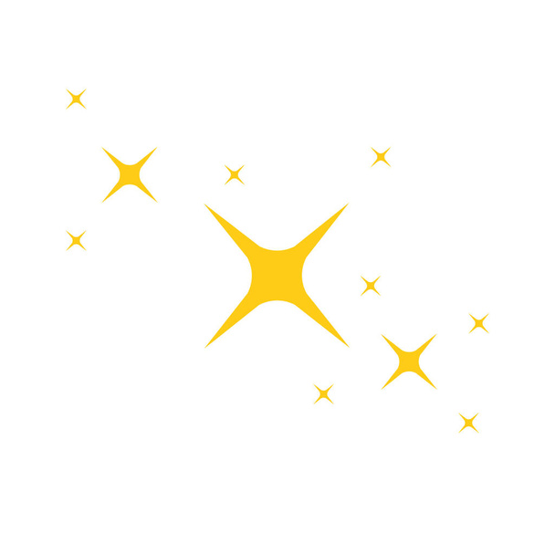 Brilla d'oro e scintilla icona. Effetto stella brillante isolato su sfondo bianco. Illustrazione piatta vettoriale - Vettoriali, immagini