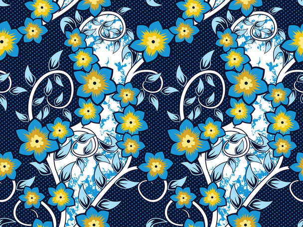 Seamless Pattern Floral Vector Illustration, Traditional Batik Motif - ベクター画像