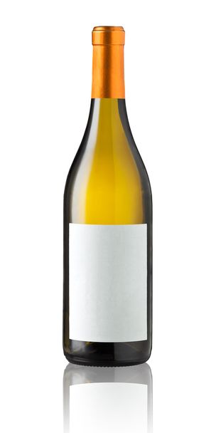 Wine bottle isolated with blank label.  - Fotó, kép
