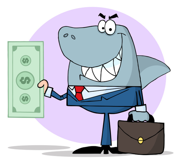 καρχαρίας επιχειρηματική εκμετάλλευση μετρητά - Φωτογραφία, εικόνα