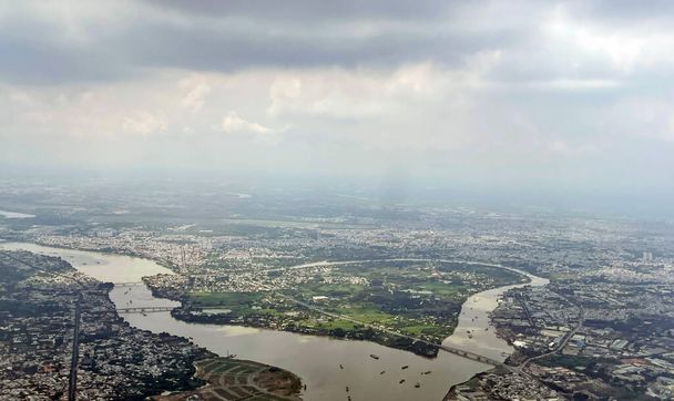 Cidade de Ho Chi Minh vista do avião - Foto, Imagem