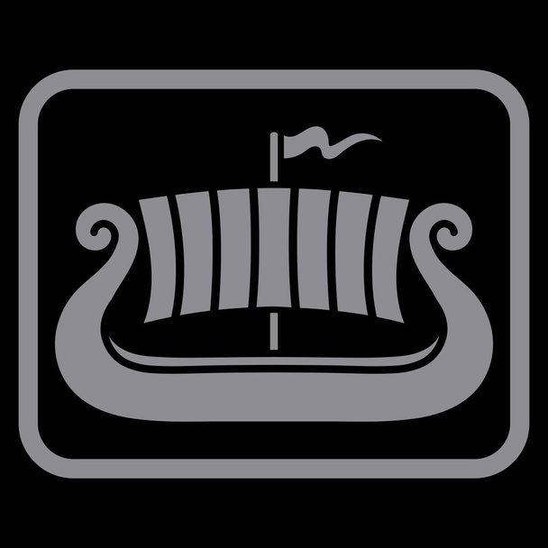 Scandinavian Viking suunnittelu. Vanha norjalainen laiva Drakkar, logo - Vektori, kuva