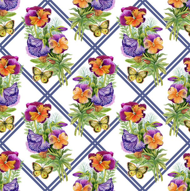 Pansies with butterflies - Foto, immagini