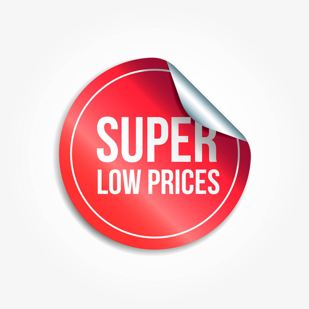 Σούπερ χαμηλές τιμές Shopping Vector Sticker - Διάνυσμα, εικόνα