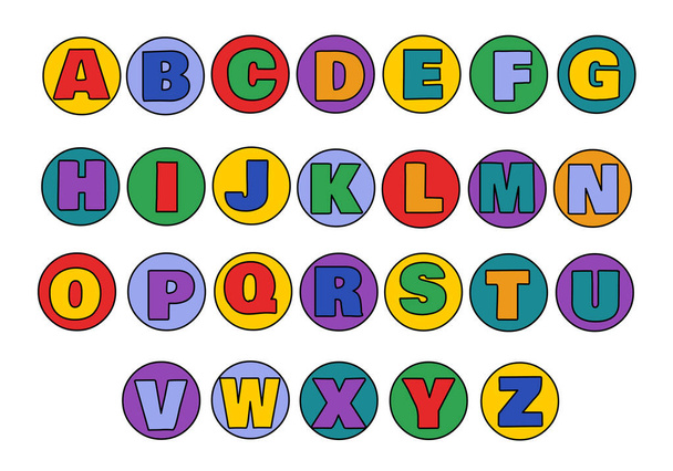 Kleurrijke alfabet set illustratie - Vector, afbeelding