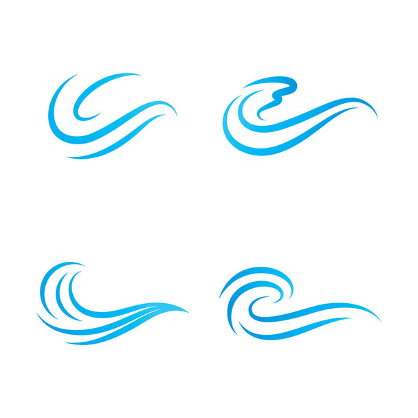 onda de água Logo design vector Template - Vetor, Imagem