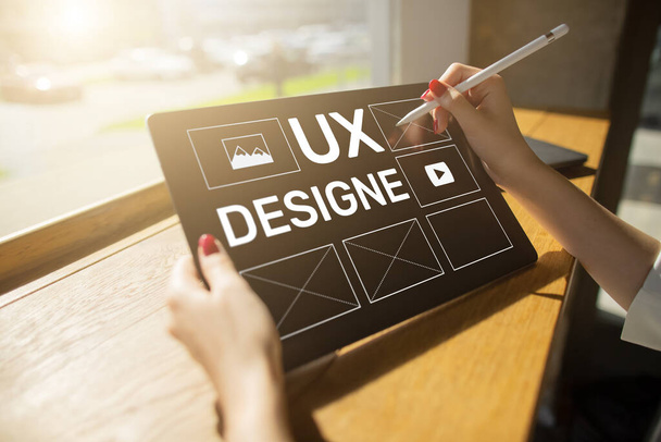UX Design. Uživatelská zkušenost návrhář, Web a vývoj aplikací. Internet a technologický koncept - Fotografie, Obrázek