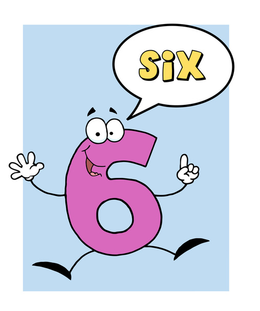 Número 6 Tipo seis con burbuja del habla
 - Foto, imagen