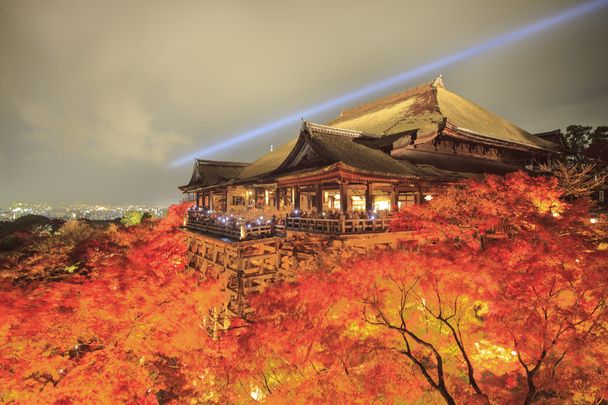Осенние листья в храме чистой воды
 - Фото, изображение