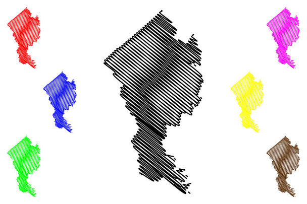 Карта округа Джаспер, штат Южная Каролина (округ США, США, США, США) map vector illustration, scribble sketch Jasper map - Вектор,изображение