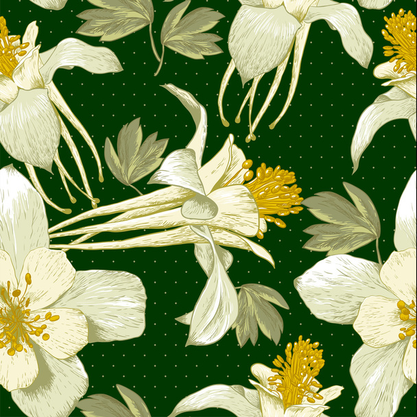 Fond floral sans couture avec des fleurs blanches
 - Vecteur, image