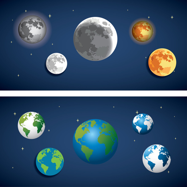 Aseta Globe ja kuun kuvake. kuva eps10
 - Vektori, kuva