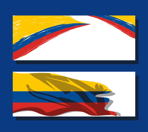 Banderas de Colombia banderas - Vector, imagen